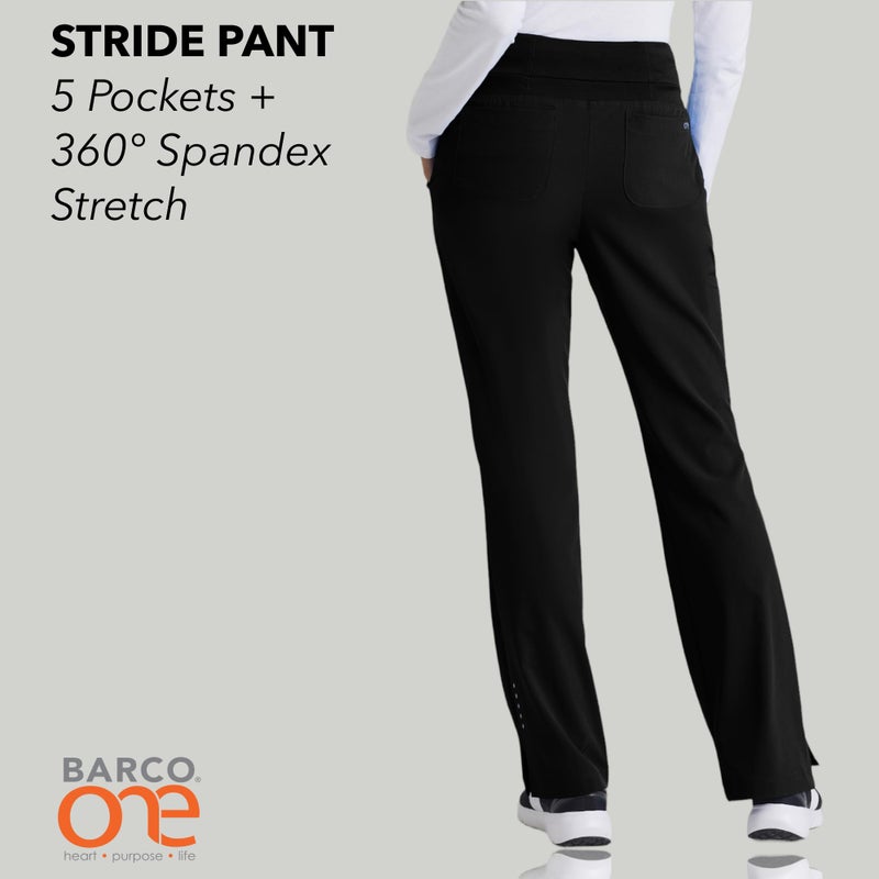 BARCO One Stride Classic Fit Scrub Pant for Women â€“ Black, 5-Pocket Mid-Rise Pants w/ 360 Spandex Stretch, Moisture Wicking, Anti-Static and Quick-Shed â€“ 2XL, Regular Fit - Image 2